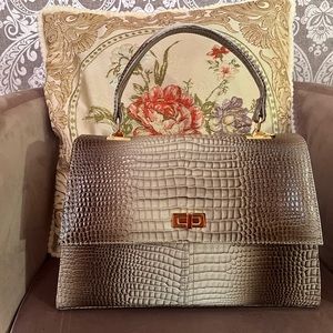 Ombré  gray croc embossed bag